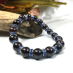 ガーネット パワーストーン ブレスレット 10mm (ブルー) 天然石ブレス 1月誕生石 メンズ・レディース 男性・女性  数珠 恋愛運 ○