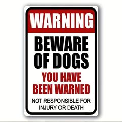 ブリキ看板 犬 アルミ看板 WARNING 警告 注意 出入口 看板 20×30㎝ ガレージ インテリア 雑貨 世田谷ベース アメリカン 管A13