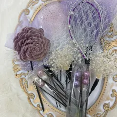 ドライフラワー髪飾り　卒業式　成人式　振袖　着物　袴　前撮り　和装