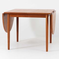 正方形エクステンションダイニングテーブル バタフライ チーク材 幅90cm デンマーク製 北欧ビンテージ家具 北欧家具/DK16660