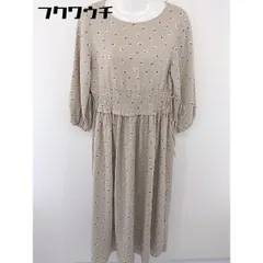 ◇ Simplicite シンプリシテェ 総柄 八分袖 ロング ワンピース グレージュ系 レディース  【中古】 【1109030008648】