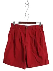 【お得なクーポン配布中!】 90s オールド ギャップ コットン チノ ショートパンツ メンズ 32 / 旧タグ ショーツ 短パン ツータック チノパン ボトムス ゆったり レッド