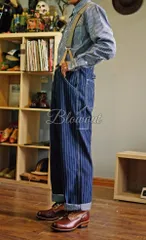 ウォバッシュ ペインターパンツ ワーク サイズXS～2XL デニム ワイド ストライプ 50’s ヴィンテージ アメカジ ワイド バギー デッキパンツ ジーンズ デニム フリーホイラーズ BUCO ブコ 東洋 フェローズ