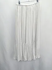 ◇ ⊂ ◎●未使用● AMERICAN HOLIC ティアード ロング丈 プリーツ スカート サイズM ライトグレー レディース E  【1410100051465】