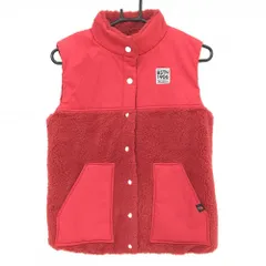 【超美品】ニューバランスゴルフ 中綿ボアベスト レッド 切替素材 レディース 1(M) ゴルフウェア New Balance