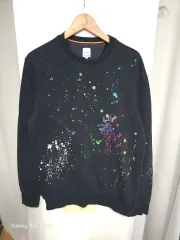 PAUL SMITH(ポール・スミス) 黒 ペイント 飛び散る パーカー M 正規品