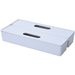 山善(YAMAZEN) 収納ボックス ポリプロピレン かるコン M 浅型 ホワイトグレー 32×16×6.3cm KC-