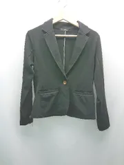 ◇ nano universe ナノ ユニバース 無地 シングル シンプル 長袖 テーラードジャケット サイズF ブラック レディース E  【1308160009680】