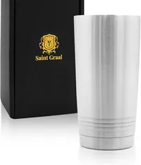 SaintGraal ハイボール グラス ジョッキ タンブラー 真空断熱 父親 誕生日プレゼント 男性 ビール ギフト 600ml( シルバー)