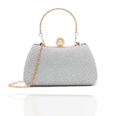 パーティーバッグ [SHIMMER] クラッチバッグ 結婚式 バッグ ハンドバッグ 3WAY ショルダーバッグ シルバー 二次会 披露宴 卒業式 おしゃれ