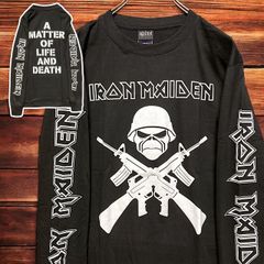 長袖 Tシャツ ロンT アイアンメイデン IRON MAIDEN 黒 tee ティーシャツ バンド ロック ツアー ライブ 映画 ムービー キャラ 両面 プリント 派手 奇抜 古着 ビンテージ vintage メタル ラッパー アーティスト  2980 p20