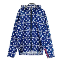マコ　MARK&LONA マークアンドロナ サイズL プルオーバーパーカー MARK&LONA マークアンドロナ ジップパーカー 総柄 レッド系