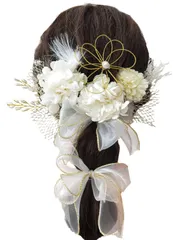 【最短発送】6色展開 リボン [JZOON] 髪飾り 成人式 ドライフラワー 卒業式 七五三 浴衣 和装 袴 結婚式 振り袖 振袖 着物 水引き 赤 かすみ草 パール