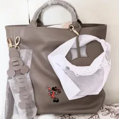 Disney【ACCOMMODE】ミッキー♡ポーチ付トートバッグ2WAYブラウン