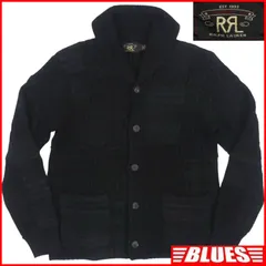 RRL ダブルアールエル RALPH LAUREN ラルフローレン カーディガン M パッチワーク 紺 ネイビー セーター ニット メンズ ニット_セーターサイズM一覧←SEULB屋着古← JJ1263のサムネイル