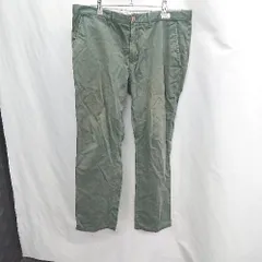 ◇ Θ TOMMY HILFIGER トミーヒルフィガー 内側ストライプ チノパン ツ サイズ36/32 グリーン系 メンズ E  【1505220010413】