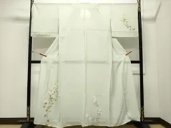 平和屋着物＊夏物 小紋 絽 草花文 正絹 逸品 CAAU0086ev