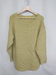 ◇ ⊇ URBAN RESEARCH<!-利用不可文字-!>ROSSO アーバンリサーチロッソ ウール混合 長袖 ニット サイズF ライムグリーン系 レディース E  【1409100061420】