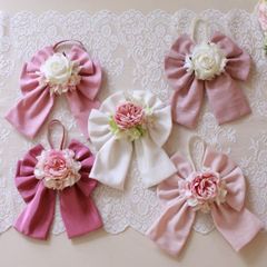 リボン飾り （モアレ５種） 造花 フラワーアレンジ 壁掛け ギフト インテリア アレンジ アーティフィシャルフラワー シルクフラワー アート バラ 薔薇 かわいい 贈り物 お祝い フラワーギフト インテリアフラワー