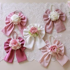 リボン飾り （モアレ５種） 造花 フラワーアレンジ 壁掛け ギフト インテリア アレンジ アーティフィシャルフラワー シルクフラワー アート バラ 薔薇 かわいい 贈り物 お祝い フラワーギフト インテリアフラワー