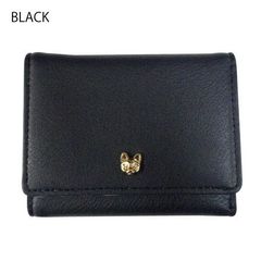 猫 フェイス スタッズ 三つ折り財布 レディース ガールズ ミニ財布