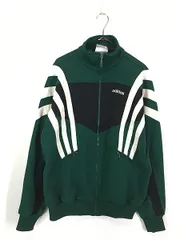 古着 90s adidas 緑×黒×白 クレイジー パターン ジャージ トップ トラック スーツ M 古着 