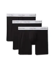 【送料無料】 カルバンクライン メンズ ボクサーパンツ アンダーウェア Calvin Klein Modern Air active 3 pack long boxer briefs in black Black