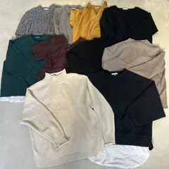 【まとめ売り】GLOBAL WORK グローバルワーク 10点セットレディース M ニット カットソー 秋冬　シンプル 着回し半袖 長袖 トレーナー