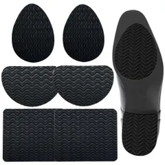 YFFSFDC 靴底滑り止めパッド 靴底の保護と修理 靴底プロテクター 滑り止めアクセサリー 高粘着両面テープ付き 滑り止め 補修 男女兼用 ブラック 3ペア6枚