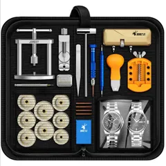 JOREST腕時計修理工具セット+裏蓋閉め器、電池交換工具、こじ開け時計オープナー、時計ベルト調整、時計バンド交換工具、時計こうぐ、時計キット、時計でんち交換工具、バネ棒外し、取のサムネイル