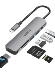★2025高機能版 USB C ハブ 6-in-1 Lvdou アダプタ｜100W PD充電対応・4K 60Hz HDMI・MicroSD/SDカードリーダー搭載