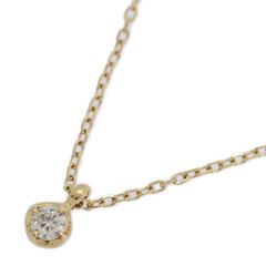 0.05ct/4℃ ヨンドシー 1P・ワンポイント ダイヤモンド ネックレス・ペンダント/K10YG/416-1.0g/イエローゴールド/プレゼント【♀】【S】【レディース】★■582720【中古】