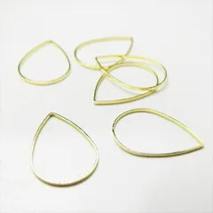 T-322 フレームパーツ しずく 24.5mm×17mm【ゴールド】6個入 メタルフープ 雫 ドロップ 雨 涙 枠 材料 資材 シンプル ピアス イヤリング ブレスレット ネックレス ハンドメイド アクセサリー パーツ