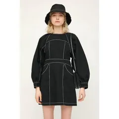 5169 SLY スライ SWITCH NO COLLAR ワンピース 黒 1サイズ ノーカラー ブラック 長袖ワンピース 030ESZ33-2750