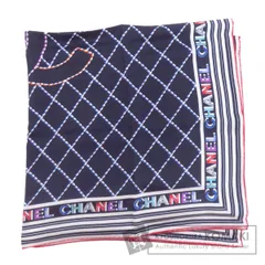 CHANEL シャネル ロゴ マトラッセ柄 スカーフ シルク レディース [中古]