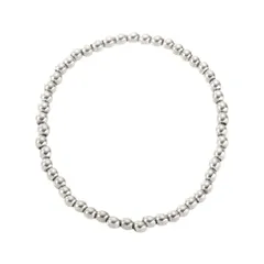 【シルバー × 4mm】[Cream dot. クリームドット公式] ブレスレット レディース ステンレス製 金属アレルギー つけっぱなし サージカルステンレス メタルボール 伸縮ゴム 着脱簡単 5サイズ 大人のサムネイル