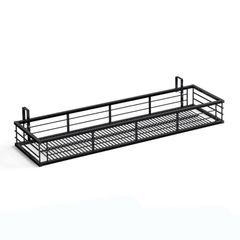 植物コンテナバルコニーハンギングフラワーラックスタンド、レールプランターバスケット屋外用ポット、デッキ手すりプランターボックス屋外ハンガースタンド 黒