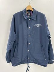Canterbury ナイロンジャケット XL 刺繍ロゴ 裏地ストライプ ネイビー系