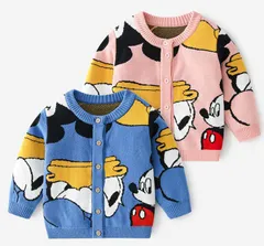 男女兼用 キッズニットカーディガン キッズトップス ニットアウター兄弟姉妹お揃い