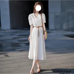 ワンピース レディース 夏 半袖 レース刺繍 ロングワンピース マキシワンピース きれいめ 白 ロング丈 カジュアル おしゃれ Aライン