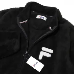 ★フィラ FILA 新品 メンズ 暖かい 保温 裏起毛 ボア フリース フルジップ ジャケット 黒 Lサイズ [205116GC-N9-L] 一 三 弐★QWER★