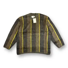定価47300円 新品 stein 22AW Mohair Stripe Knit LS モヘア ストライプ ニット クルーネック セーター シュタイン ST.455  カーキ × ダークネイビーのサムネイル