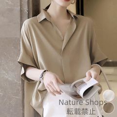 【新品未使用】スキッパーシャツ シフォンシャツブラウス lycp118