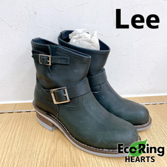 ミャンマー製　Lee   リー　レザー　ショートブーツ　黒　エンジニア　26cm　AID