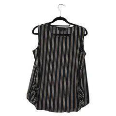 UNTITLED アンタイトル ストライプ ノースリーブカットソー size4/ネイビー