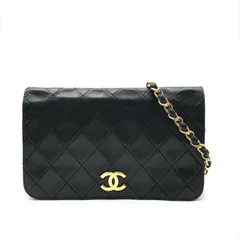 良品 CHANEL シャネル ココマーク ミニ マトラッセ フルフラップ プッシュロック チェーン ショルダー バッグ 鞄 ブラック k5307