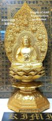 仏像 薬師如来座像 18cm 合金製 仏師：牧田秀雲 原型 天台宗 真言宗 臨済宗 やくしにょらい座 仏教美術 瞑想 修行の道具に Bhaisajyaguru Yakushi Nyorai Seated statue 18cm Alloy Buddhist s