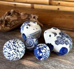 ＊浮球＊ 5点  陶器 浮き球 浮き玉 置物 メダカ鉢 ビオトープ