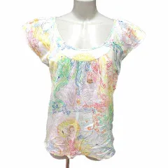 ツモリチサト TSUMORI CHISATO カットソー スウェット 総柄 フレンチスリーブ 2 M マルチカラー /YKのサムネイル