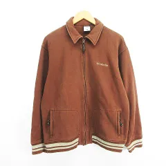 コロンビア Columbia ジャケット ブルゾン 長袖 ジップアップ ロゴ 裏起毛 XL ブラウン ※EKM